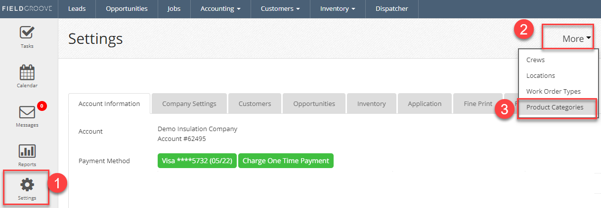 Inventory Product Categories